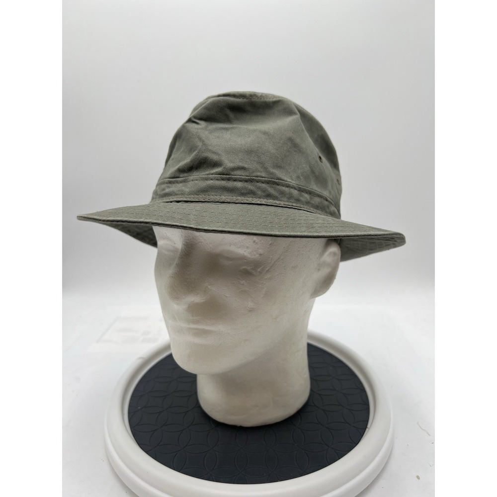 Vintage Stetson Fedora Safari Hat Large 7 1/4-7 3/8 Olive Green Made USA